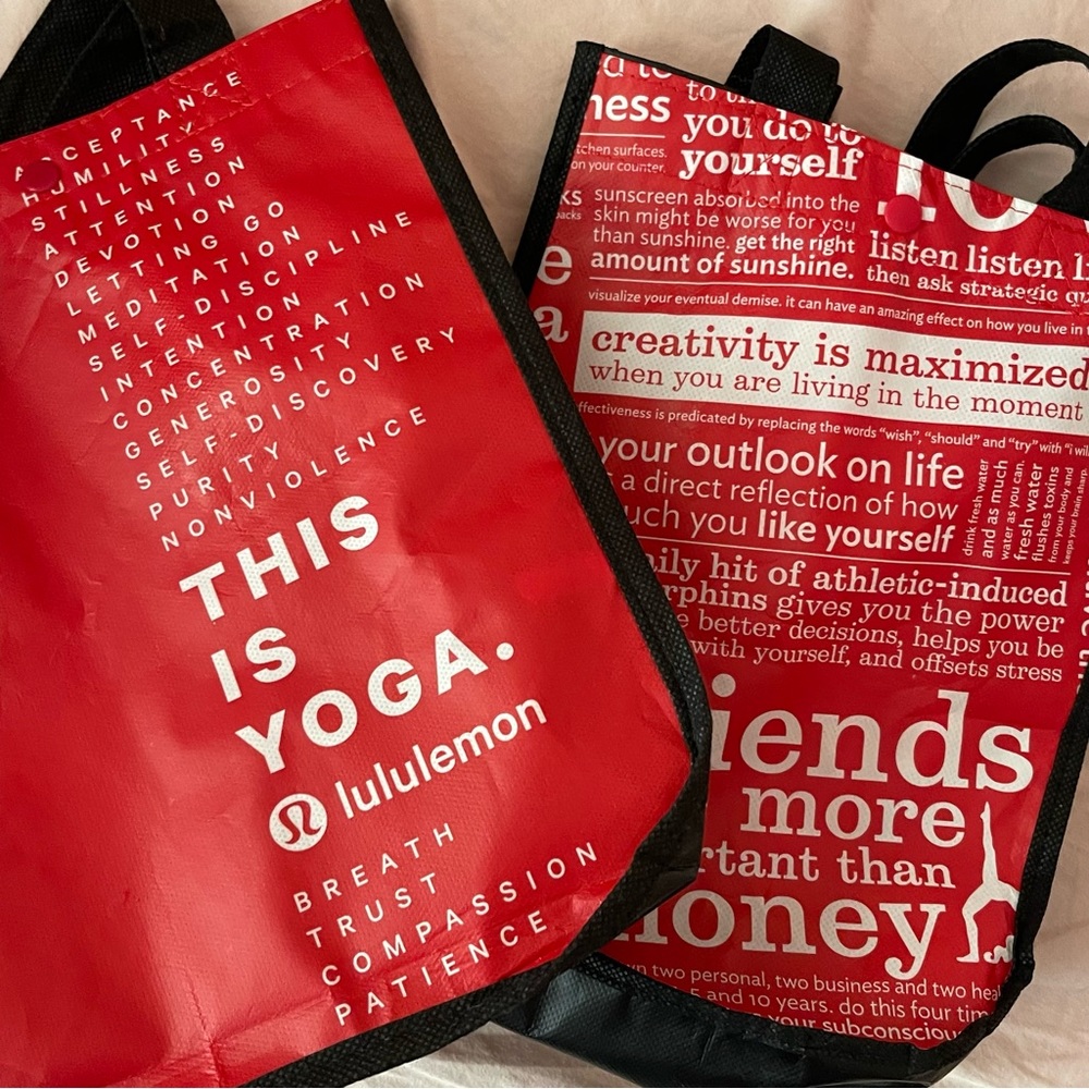 2 Lululemon Small Reusable Totes